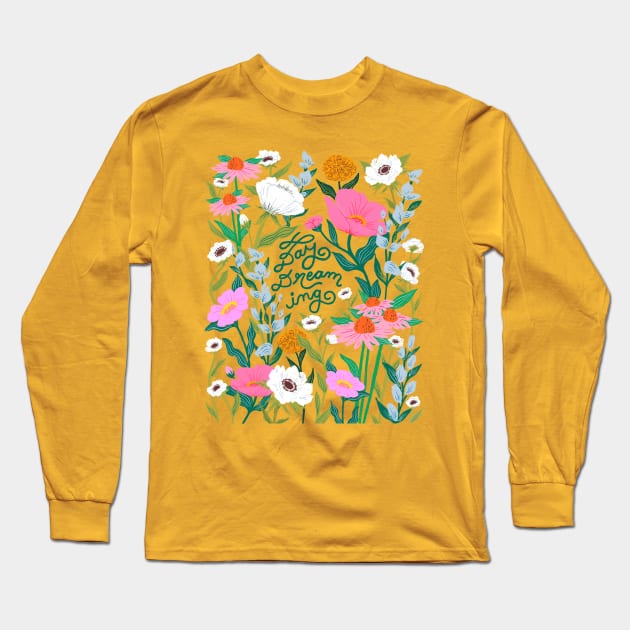 Day Dreaming Wild Flowers Long Sleeve T-Shirt by jaclyncaris